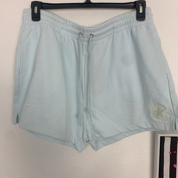 Converse Pants - Converse All Star XXL NWT Shorts Soft Blue Elastic Drawstring